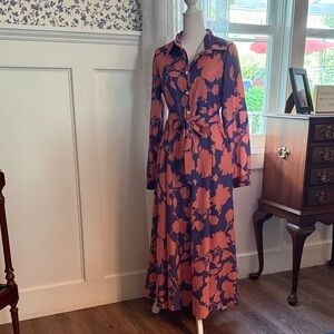 Floral Pink and Blue Maxi Dress